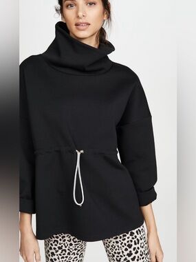Varley Women's Barton Black Funnel Neck Drawstring Sweatshirt